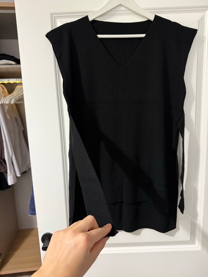 Siyah V Yaka Kadın Süveter - Görsel 2