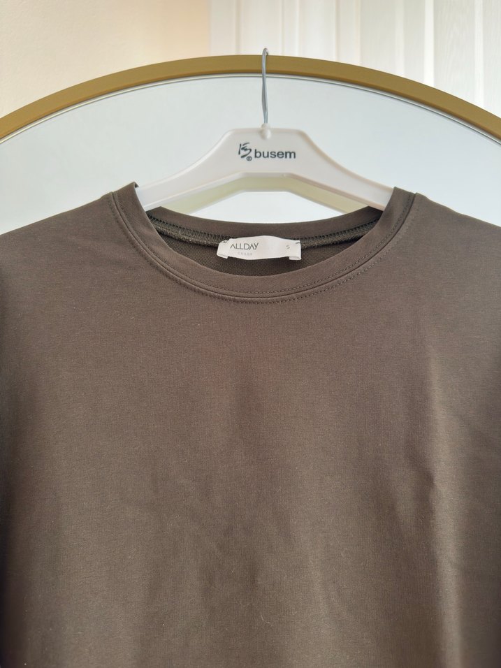 Allday Kadın haki yeşil Uzun Kollu Sweatshirt - Görsel 4