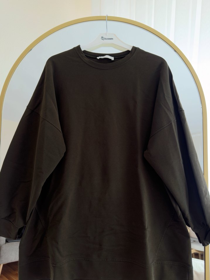 Allday Kadın haki yeşil Uzun Kollu Sweatshirt - Görsel 2