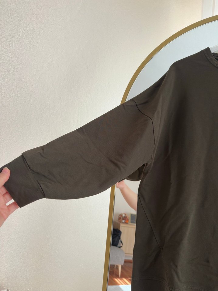 Allday Kadın haki yeşil Uzun Kollu Sweatshirt - Görsel 3