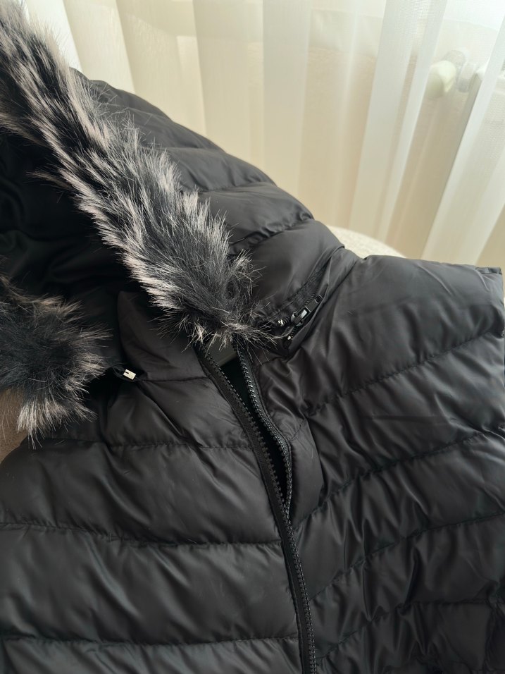 Siyah, Kürklü, şişme yelek - Görsel 4