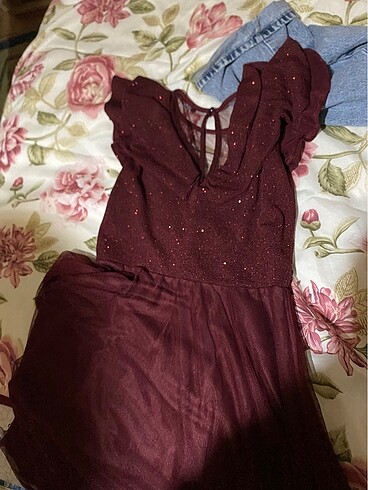 bordo elbise - Görsel 7