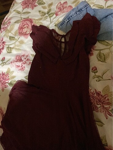 bordo elbise - Görsel 9