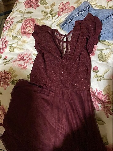 bordo elbise - Görsel 8