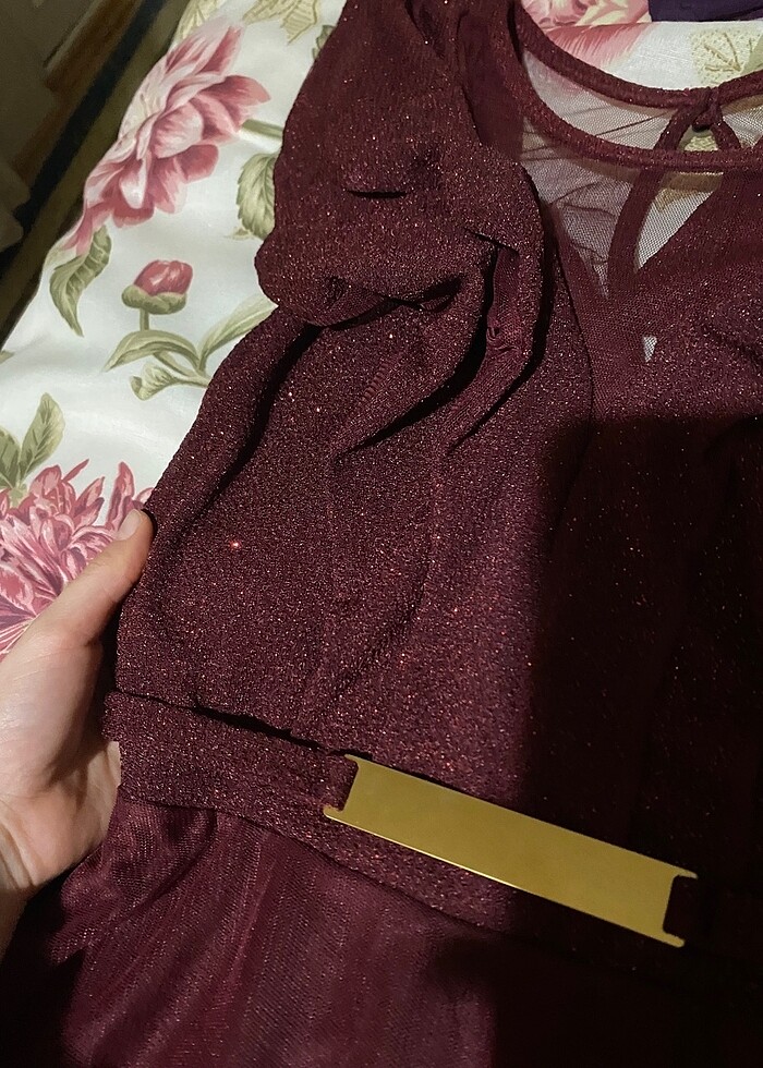 bordo elbise - Görsel 3