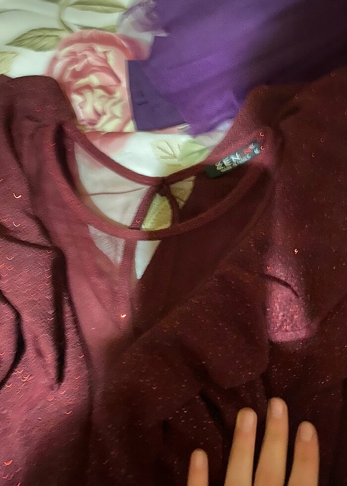 bordo elbise - Görsel 4