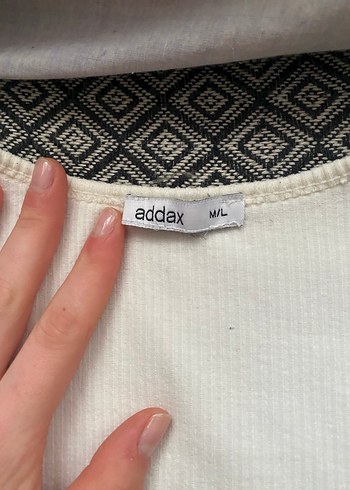 Beyaz Kadın Pamuklu Uzun Kollu Kazak addax - Görsel 5