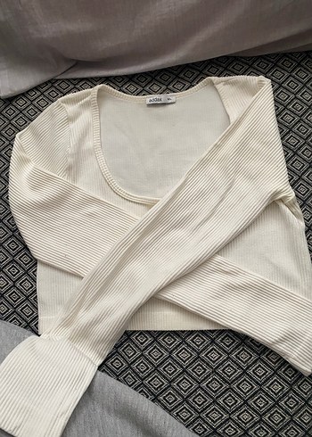 Beyaz Kadın Pamuklu Uzun Kollu Kazak addax - Görsel 2