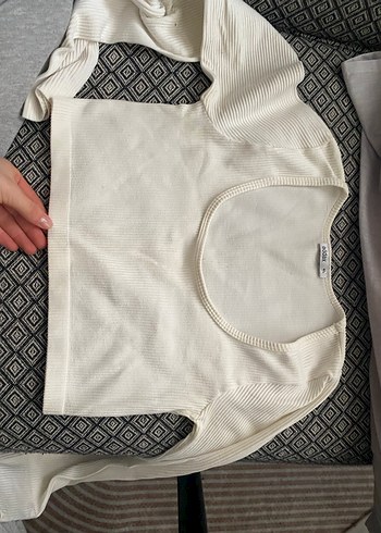 Beyaz Kadın Pamuklu Uzun Kollu Kazak addax - Görsel 4