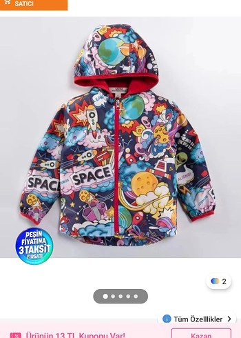 Renkli Desenli Kapüşonlu  UNİSEX yagmurluk - Görsel 2