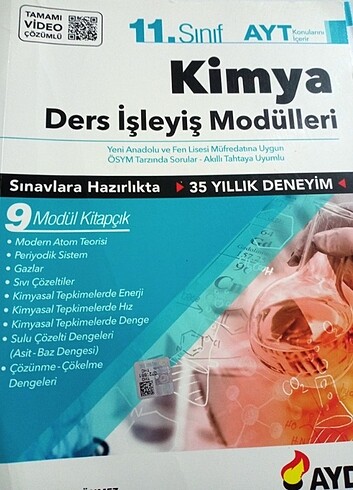 11.SINIF KİMYA MODÜL AYDIN YAYINLARI