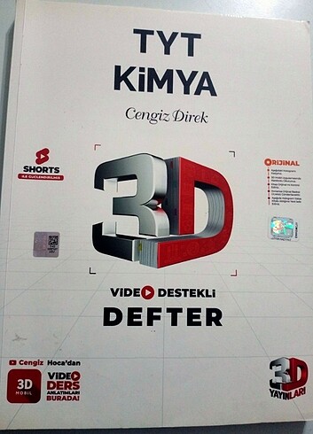 3D TYT KİMYA VİDEO DESTEKLİ DEFTER