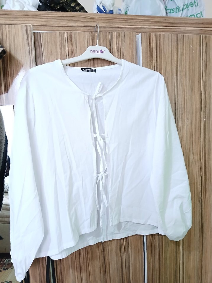 Kadın Beyaz  Baglamalı gömlek - Görsel 2