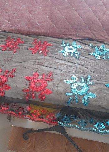 Nakışlı Çok Renkli Bohem Masa Örtüsü - Görsel 2