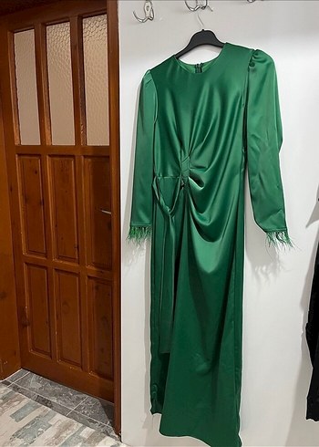 Yeşil Uzun Kadın Abiye Elbise - Görsel 2