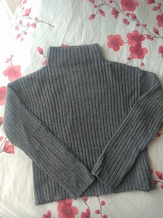 vintage örgü boğazlı kazak