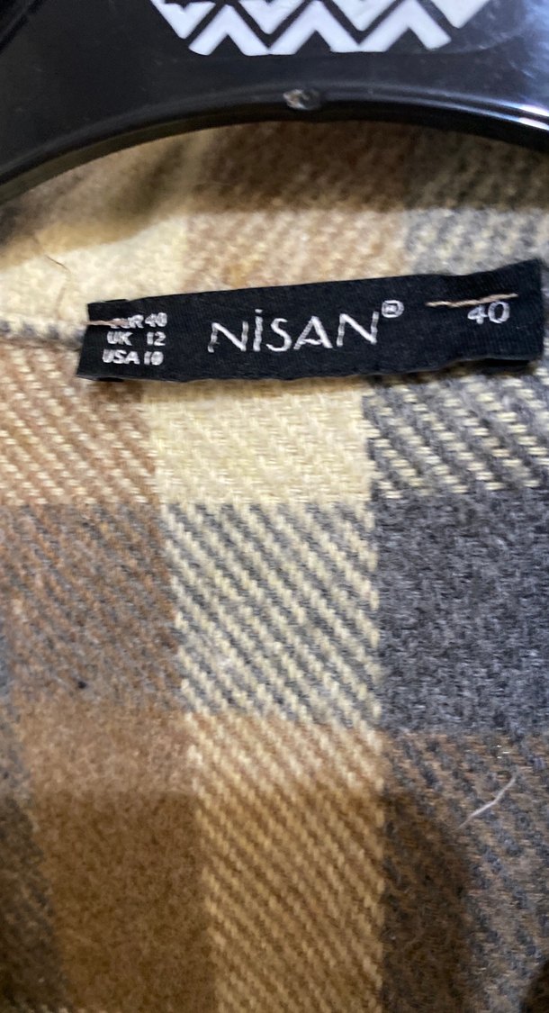 Düğmeli Gri-Kahverengi Ekose Kadın Gömlek - Görsel 3