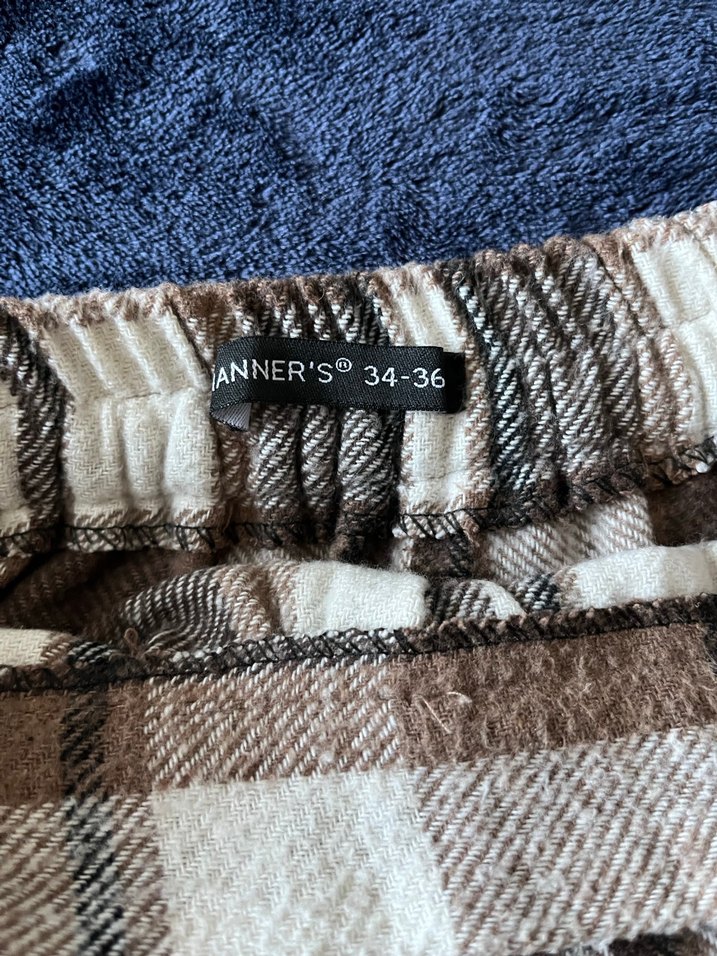 Kahverengi Ekoseli Piliseli Midi Etek - Görsel 3