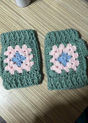 Bohem Çok Renkli Örgü Kadın Eldiven - Görsel 2