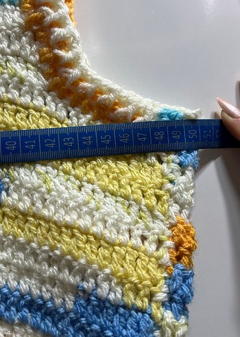 Renkli Örgü Kısa Kadın Süveter - Görsel 4