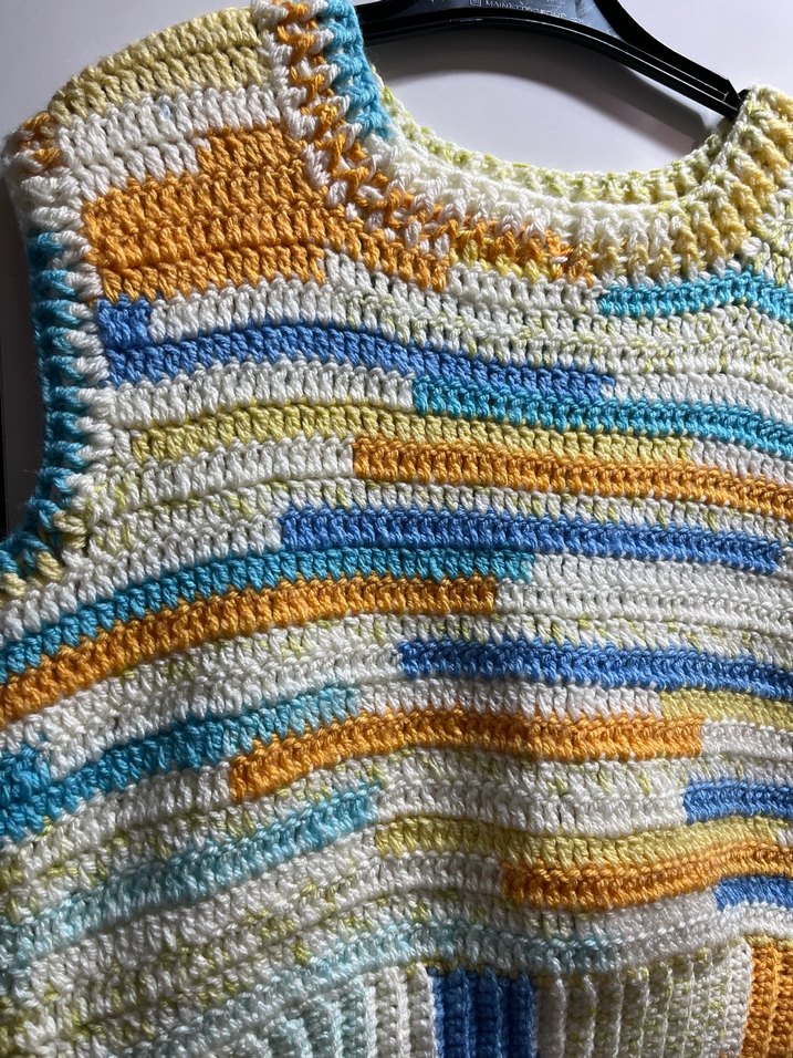 Renkli Örgü Kısa Kadın Süveter - Görsel 3