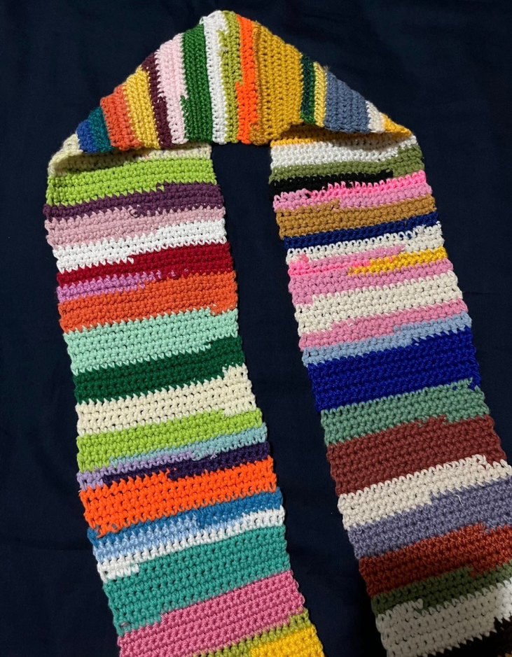 Renkli Örgü Kadın Şal - Görsel 2