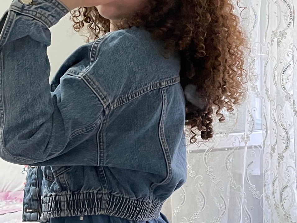 Düğmeli Mavi Kadın Denim Ceket - Görsel 5