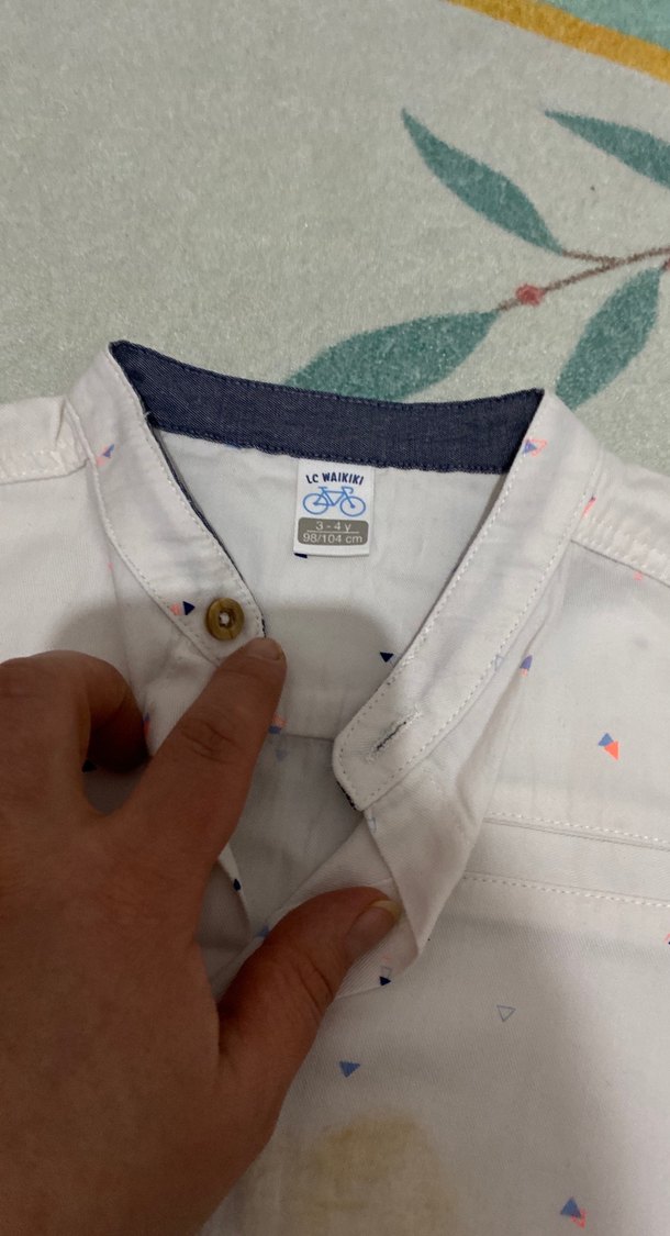 Erkek Çocuk Beyaz Pamuklu Uzun Kollu Gömlek - Görsel 2