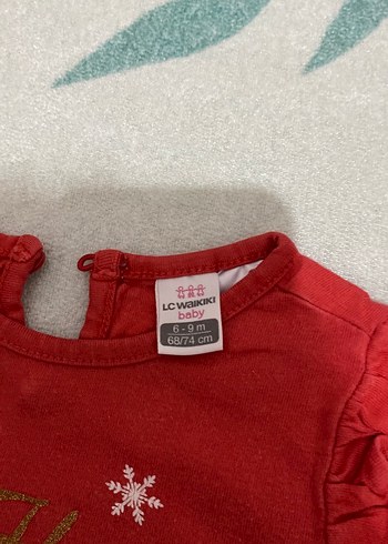 Kız Çocuk Kırmızı Fırfırlı Uzun Kollu Tişört - Görsel 3