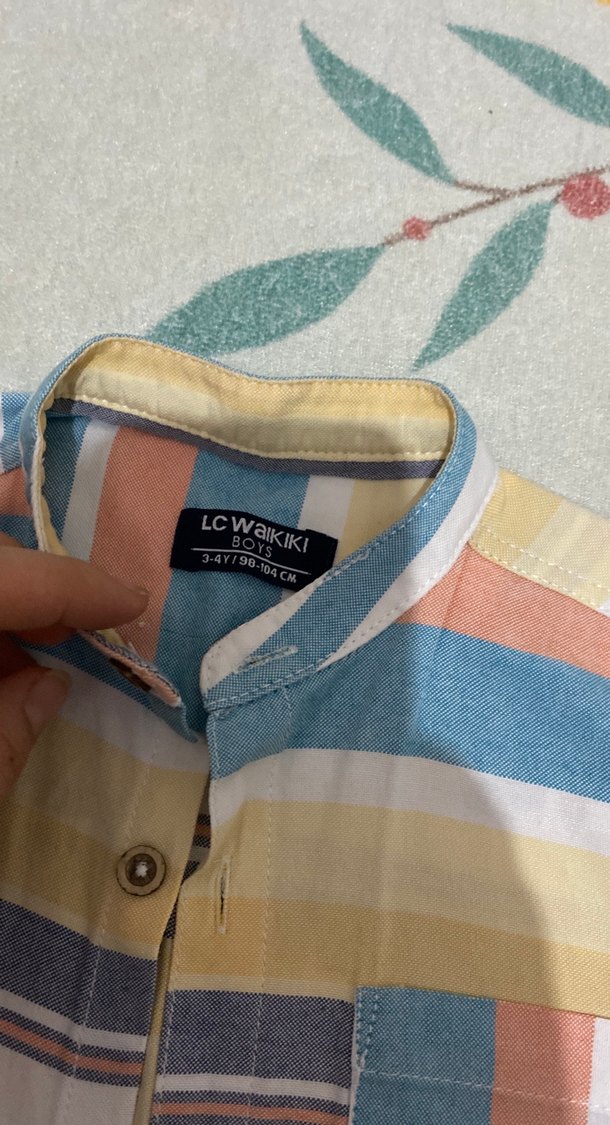 Erkek Çocuk Renkli Kısa Kollu Gömlek - Görsel 3