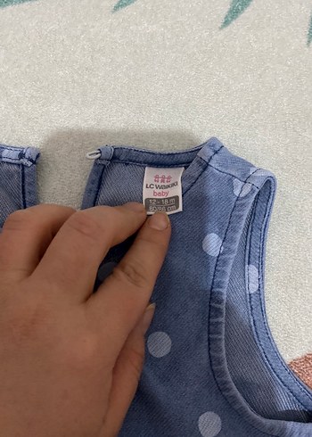 Kız Çocuk Mavi Kolsuz Denim Elbise - Görsel 2