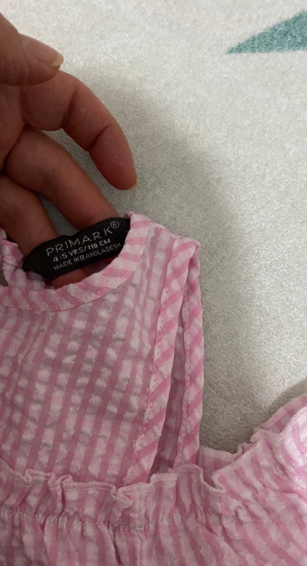 Kız Çocuk Pembe Ekose Fırfırlı Bluz - Görsel 2