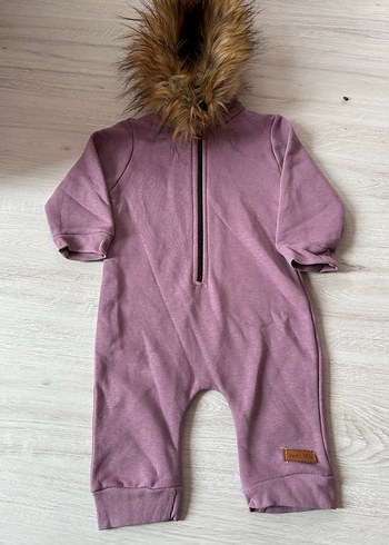 Kürklü Kapüşonlu Mor Bebek Tulumu12-18 ay - Görsel 2