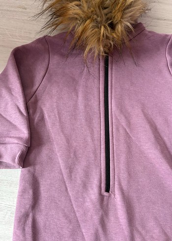 Kürklü Kapüşonlu Mor Bebek Tulumu12-18 ay - Görsel 5