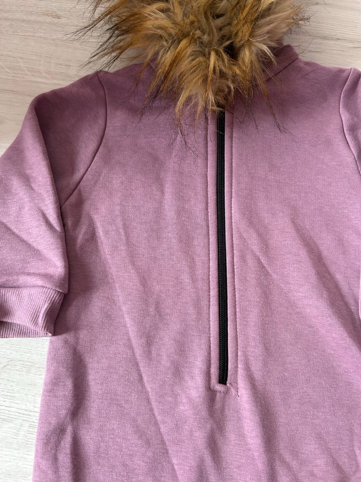 Kürklü Kapüşonlu Mor Bebek Tulumu12-18 ay - Görsel 5