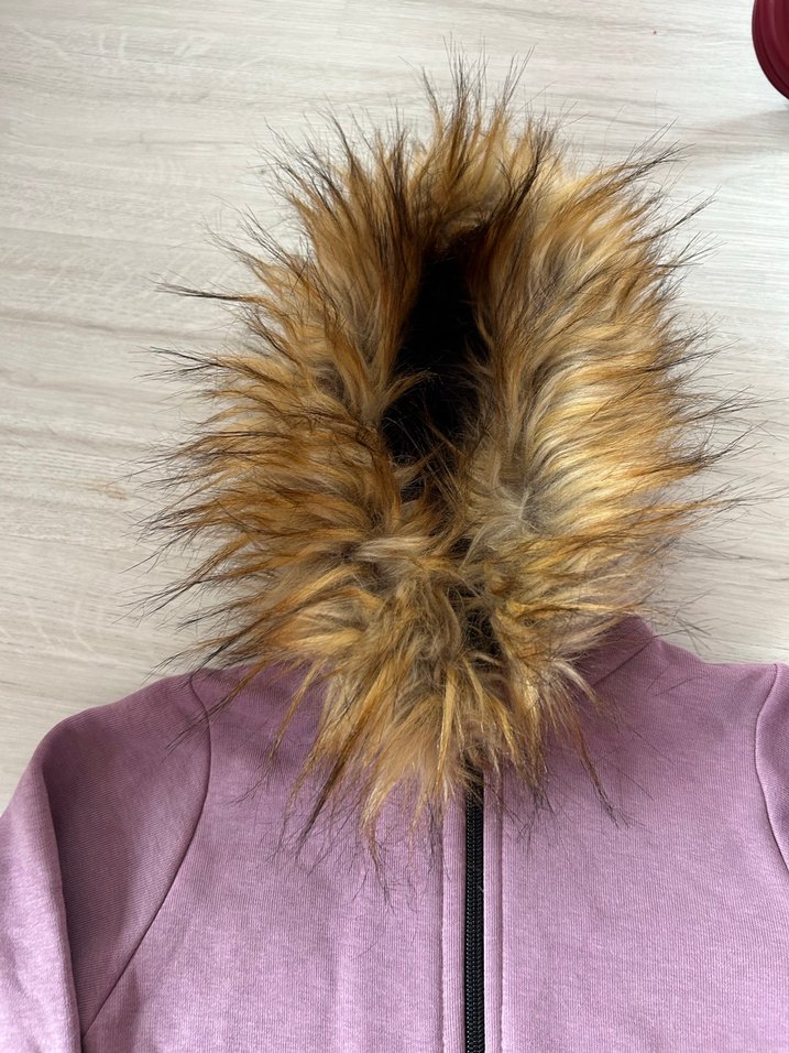 Kürklü Kapüşonlu Mor Bebek Tulumu12-18 ay - Görsel 4