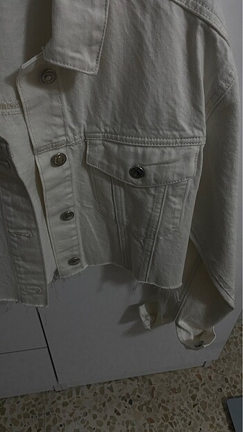 s Beden Mavi crop kot ceket