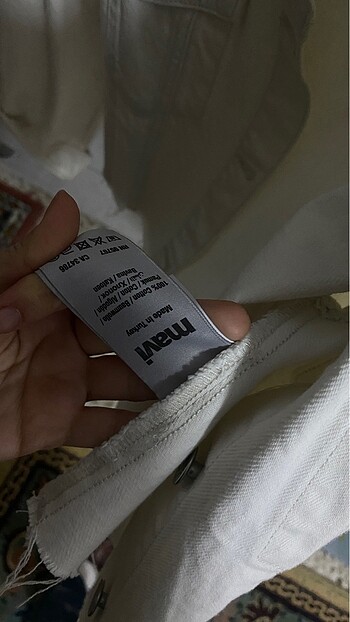 s Beden beyaz Renk Mavi crop kot ceket