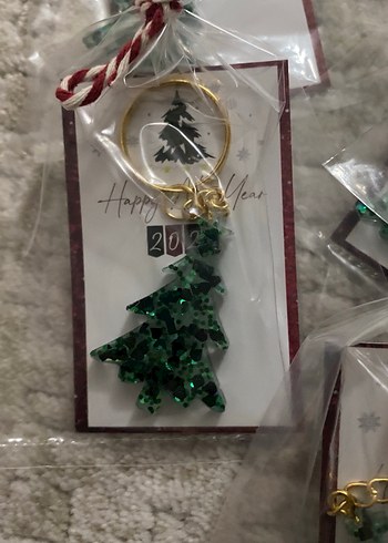 Yılbaşı temalı epoksi anahtarlık - Görsel 2