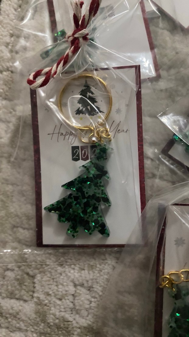 Yılbaşı temalı epoksi anahtarlık - Görsel 2