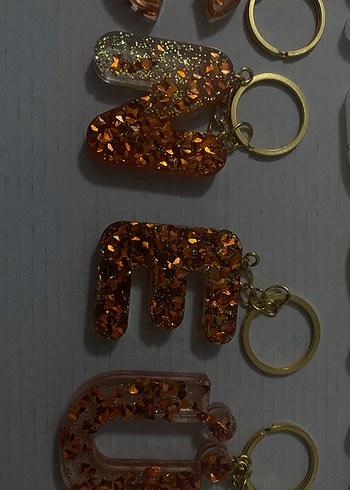 Epoksi harf anahtarlık parlak büyük harf - Görsel 2