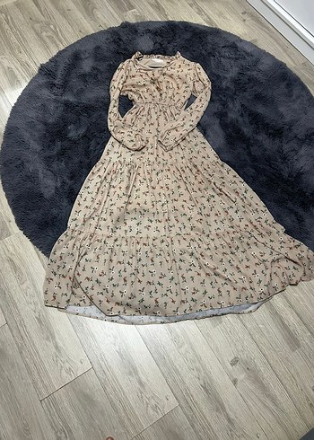 Nakışlı Uzun çiçekli bohem elbise - Görsel 3