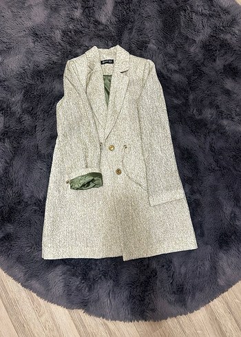 Kürklü Bej Kadın Uzun Kaban,ceket - Görsel 4