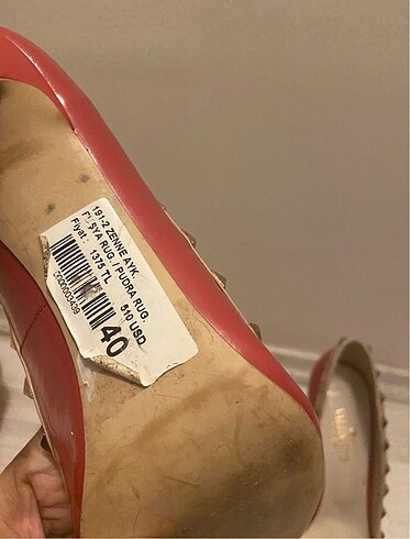 40 Beden kırmızı Renk Stiletto ayakkabı