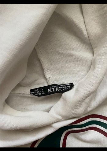 l Beden Beyaz Kapüşonlu Sweatshirt