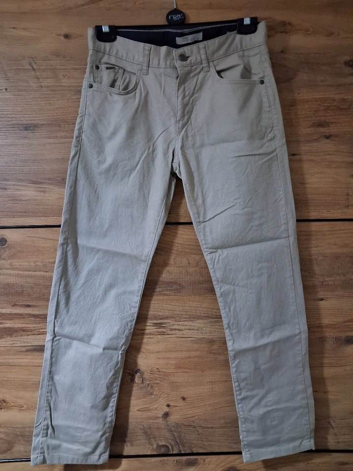 Bej Regular Fit Keten Günlük Pantolon - Görsel 2