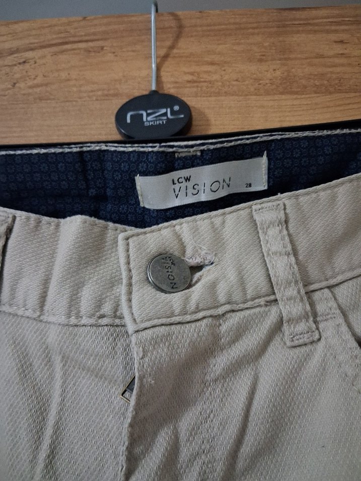 Bej Regular Fit Keten Günlük Pantolon - Görsel 3