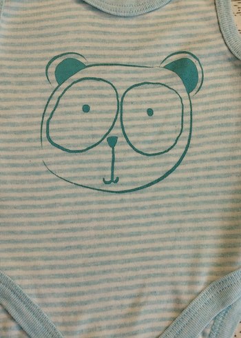 Mavi Çizgili Erkek Bebek Askılı Body ikili - Görsel 2