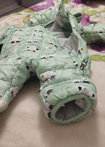 Kapüşonlu Fermuarlı Bebek Tulumu elleri kapanabiliyor - Görsel 7