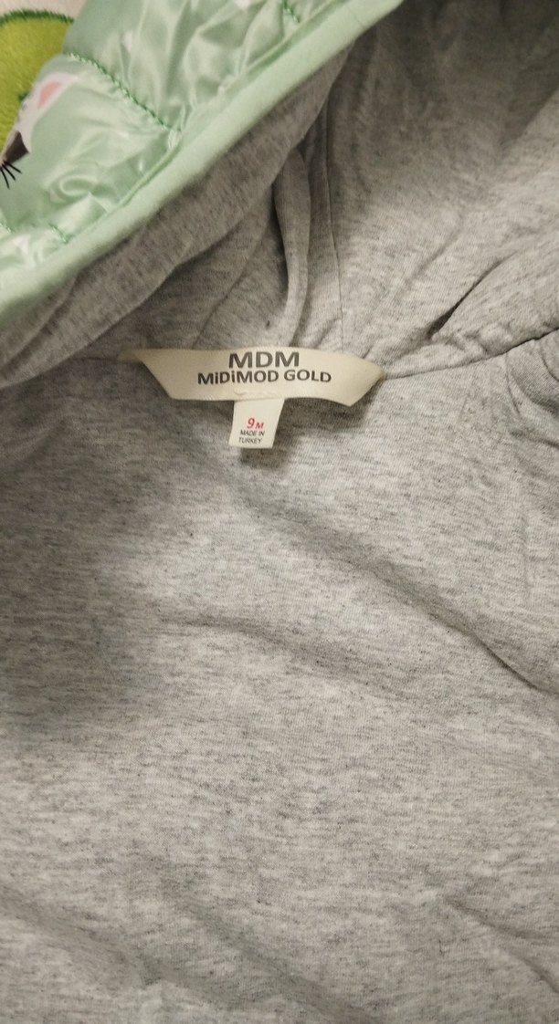 Kapüşonlu Fermuarlı Bebek Tulumu elleri kapanabiliyor - Görsel 4